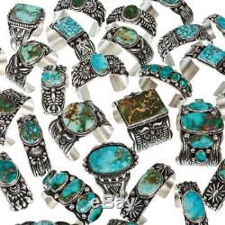 Native American Jewelry Lot Turquoise Sterling Silver Squash Blossom Necklace A+