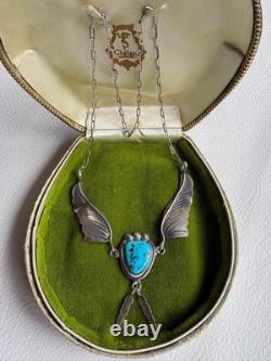 Native American Jewelry Navajo STERLING Marked M Vintage Necklace