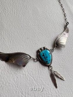 Native American Jewelry Navajo STERLING Marked M Vintage Necklace