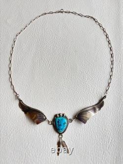 Native American Jewelry Navajo STERLING Marked M Vintage Necklace