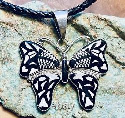 Native American Jewelry Vintage Sterling Silver Gorgeous Butterfly Pendant