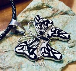 Native American Jewelry Vintage Sterling Silver Gorgeous Butterfly Pendant