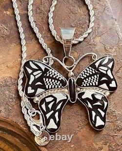 Native American Jewelry Vintage Sterling Silver Gorgeous Butterfly Pendant