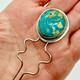 Native American Navajo Hair Pin 3 Natural Turquoise Signed Zia Zia 12 grams