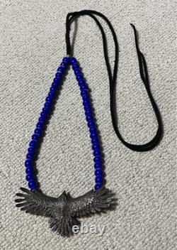 Native American Navajo Indian Jewelry Vintage Sterling Eagle Bead Necklace