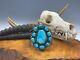 Native American Navajo Turquoise Cluster Cuff Bracelet Sterling 84.2g Signed BH