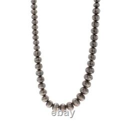 Native American Navajo Vintage Graduated Bead Strand Necklace 30 Sterling 925