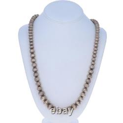 Native American Navajo Vintage Graduated Bead Strand Necklace 30 Sterling 925
