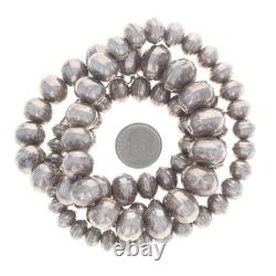 Native American Navajo Vintage Graduated Bead Strand Necklace 30 Sterling 925