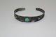 Native American Old Vintage Cuff Bracelet Round Turquoise Cabochon 925 Fine 6409