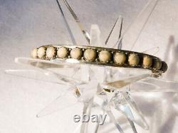 Native American Patrick Yazzie Sterling Silver White Stone Cuff Bracelet Vintage