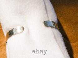 Native American Patrick Yazzie Sterling Silver White Stone Cuff Bracelet Vintage