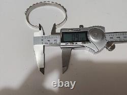 Native American Patrick Yazzie Sterling Silver White Stone Cuff Bracelet Vintage