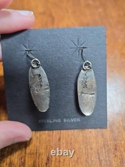 Native American Pendant Earrings Vintage Turquoise Sterling Silver NEW Signed
