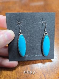 Native American Pendant Earrings Vintage Turquoise Sterling Silver NEW Signed