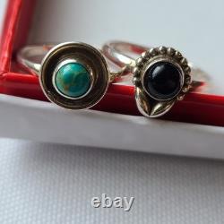 Native American Sterling Silver 925 LOT Turquoise earrings rings vintage Jewelry
