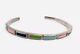 Native American Sterling Silver Multi Gemstone Cuff Bracelet Vintage Jewelry