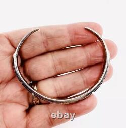 Native American Sterling Silver Multi Gemstone Cuff Bracelet Vintage Jewelry