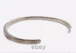 Native American Sterling Silver Multi Gemstone Cuff Bracelet Vintage Jewelry