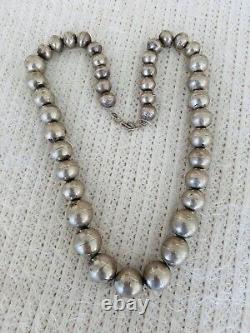 Native American TSO Signed Vintage Sterling Handmade Navajo Pearls 19 Necklace