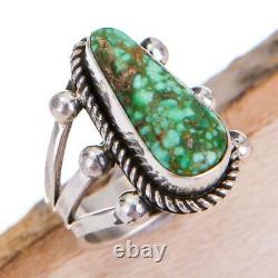 Native American TURQUOISE RING Sonoran Gold Sterling Silver ALBERT JAKE 7.5
