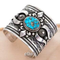 Native American Turquoise Bracelet KETOH WARRIOR Sterling Silver ALBERT JAKE