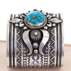 Native American Turquoise Bracelet KETOH WARRIOR Sterling Silver ALBERT JAKE
