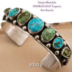 Native American Turquoise Bracelet SONORAN GOLD Sterling Silver ALBERT JAKE MENS