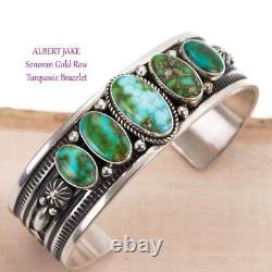 Native American Turquoise Bracelet SONORAN GOLD Sterling Silver ALBERT JAKE MENS
