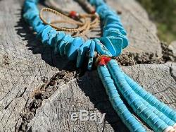 Native American Turquoise Jacla Necklace Earrings Heishi Vintage Navajo Jewelry