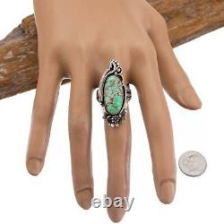 Native American Turquoise RING CARICO LAKE Sterling Silver Vintage sz 7.5 Old