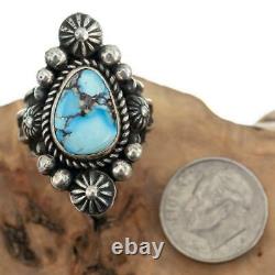 Native American Turquoise Ring GOLDEN HILLS Sterling Silver ALBERT JAKE 7 ARROWS