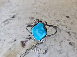 Native American Turquoise Slave Hand Bracelet 4.5 with Ring Size 7.5, 31.4g