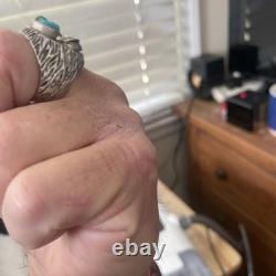 Native American Turquoise Sterling Silver Ring Navajo Vintage Indian Jewelry