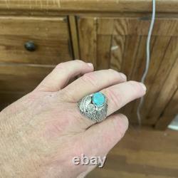 Native American Turquoise Sterling Silver Ring Navajo Vintage Indian Jewelry