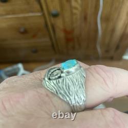 Native American Turquoise Sterling Silver Ring Navajo Vintage Indian Jewelry