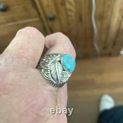 Native American Turquoise Sterling Silver Ring Navajo Vintage Indian Jewelry