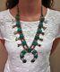 Native American Turquoise Unsigned Unmarked Squash Blossom Necklace Gorgeous