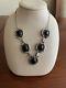 Native American V. &N. EDSITTY Necklace with onyx STERLING VINTAGE