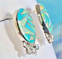 Native American Vintage Opal Turquoise Earrings SUN CLOUD Video SOFT GORGEOUS