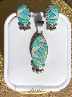 Native American Vintage Opal Turquoise Earrings SUN CLOUD Video SOFT GORGEOUS