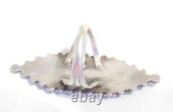 Native American Vintage Petit Point Sterling Silver Long Finger Ring Amazing
