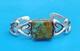 Native American Vintage Royston Turquoise Sterling Cast Cuff Signed AJW 30.4Gr