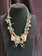 Native American Vintage Treasure Necklace Coins Bears Turquoise Coral