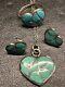 Native American Vintage Turquoise Heart Necklace Heart Ring Heart Earrings
