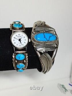 Native American Vtg Sterling Jewelry Cuff Earrings Necklaces Watch Some Hallmark