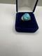 Native American Woman's Turquoise Ring Size 7 Signed RB Vintage Sterling Silver
