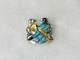 Native American Zuni Jack Mahkee Vintage Birds Flowers Turquoise Pin Pendant