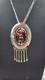 Native American Zuni Mudhead Sterling Silver Inlay Pendant Marked RCC VTG