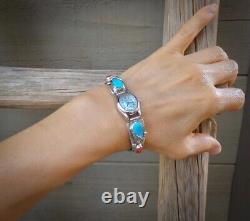Native American Zuni Turquoise Coral Women's Watch, Vintage Gifted Jewelry